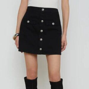 L’AGENCE Kris Denim Mini Skirt | Noir Black | Size 29 | NWT